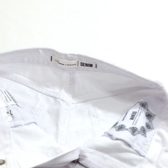 Lover's + Friends White Jeremy Distress Denim Jeans Size 25 - Picture 7 of 8